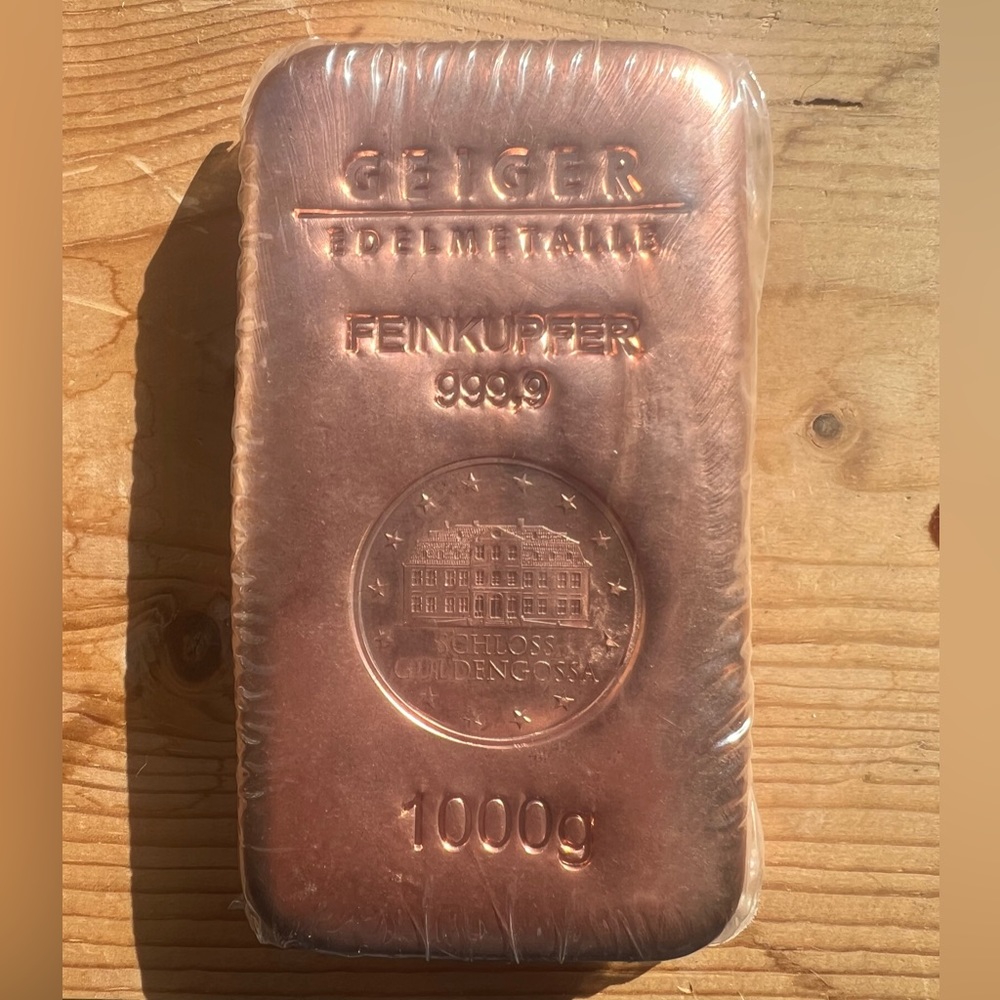 ❗️SOLD❗️1 Kilo Geiger Copper Bar 1kg .999 Bullion Geiger Edelmetalle Guldengossa